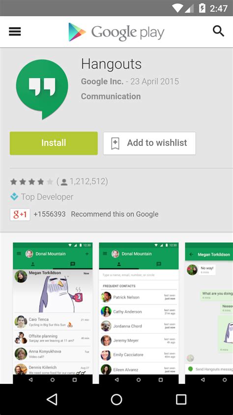 it's the new standard communication tool for Android devices. . Hangouts app download for android